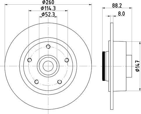 HELLA 8DD 355 123-341 - Bremžu diski ps1.lv