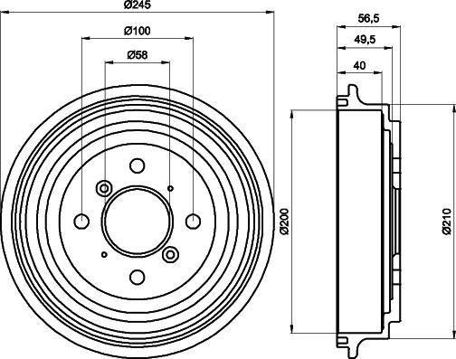 HELLA 8DT 355 300-571 - Bremžu trumulis ps1.lv