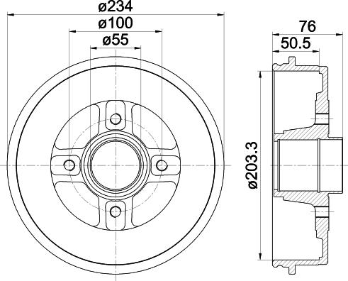 HELLA 8DT 355 300-641 - Bremžu trumulis ps1.lv