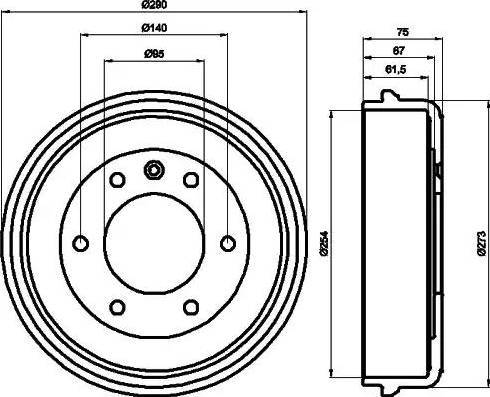 HELLA 8DT 355 300-041 - Bremžu trumulis ps1.lv