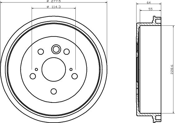 HELLA 8DT 355 300-031 - Bremžu trumulis ps1.lv