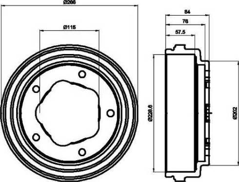 HELLA 8DT 355 300-151 - Bremžu trumulis ps1.lv