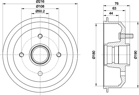 HELLA 8DT 355 300-161 - Bremžu trumulis ps1.lv