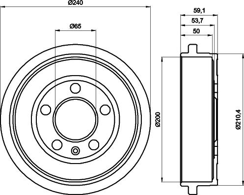 HELLA 8DT 355 300-371 - Bremžu trumulis ps1.lv