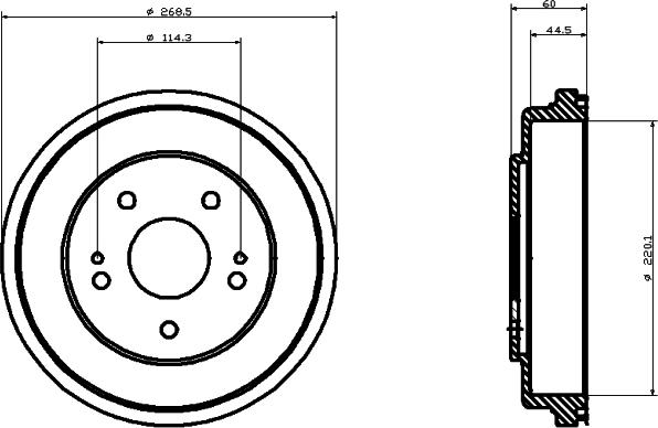 HELLA 8DT 355 300-291 - Bremžu trumulis ps1.lv