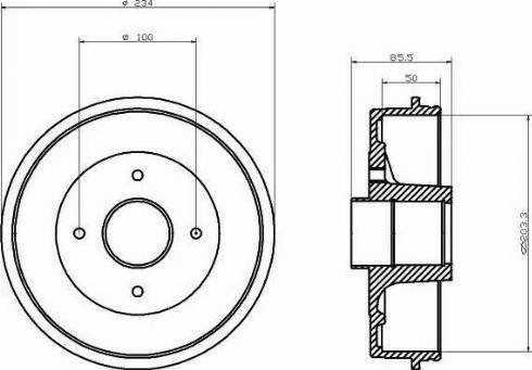 HELLA 8DT 355 300-241 - Bremžu trumulis ps1.lv