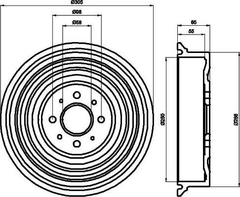 HELLA 8DT 355 301-531 - Bremžu trumulis ps1.lv