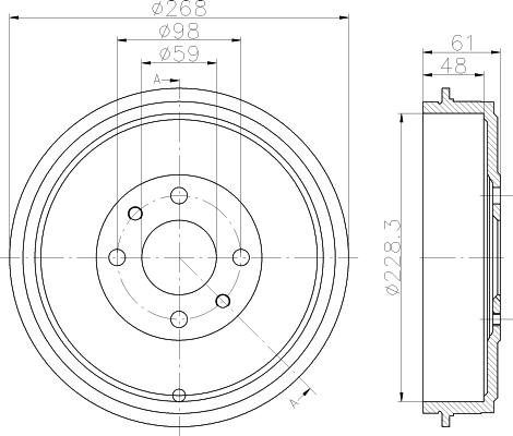 HELLA 8DT 355 301-091 - Bremžu trumulis ps1.lv