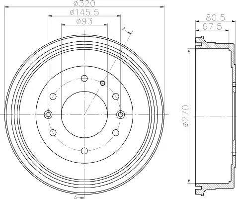 HELLA 8DT 355 301-051 - Bremžu trumulis ps1.lv