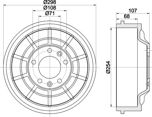 HELLA 8DT 355 301-021 - Bremžu trumulis ps1.lv