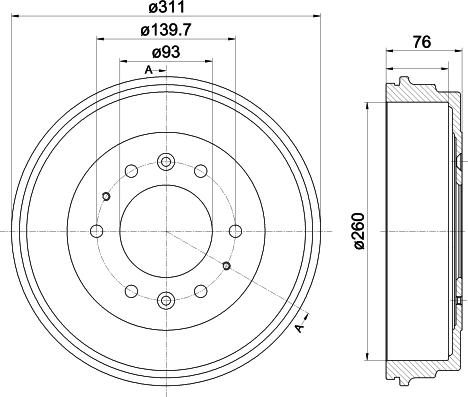 HELLA 8DT 355 301-841 - Bremžu trumulis ps1.lv