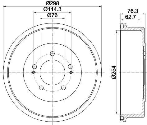 HELLA 8DT 355 301-861 - Bremžu trumulis ps1.lv