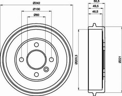 HELLA 8DT 355 301-341 - Bremžu trumulis ps1.lv