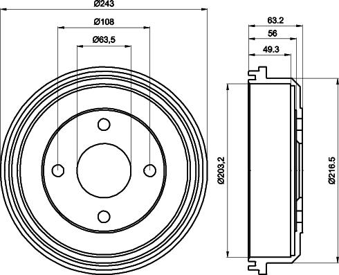 HELLA 8DT 355 301-291 - Bremžu trumulis ps1.lv