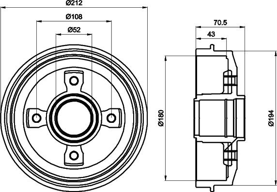 HELLA 8DT 355 301-211 - Bremžu trumulis ps1.lv