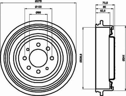 HELLA 8DT 355 301-271 - Bremžu trumulis ps1.lv