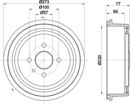 HELLA 8DT 355 303-451 - Bremžu trumulis ps1.lv