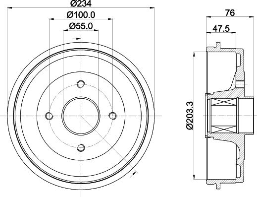 HELLA 8DT 355 303-321 - Bremžu trumulis ps1.lv