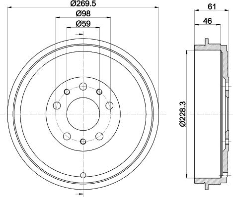 HELLA 8DT 355 303-211 - Bremžu trumulis ps1.lv