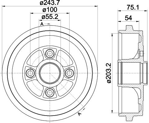 HELLA 8DT 355 302-951 - Bremžu trumulis ps1.lv