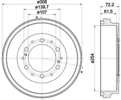 HELLA 8DT 355 302-541 - Bremžu trumulis ps1.lv