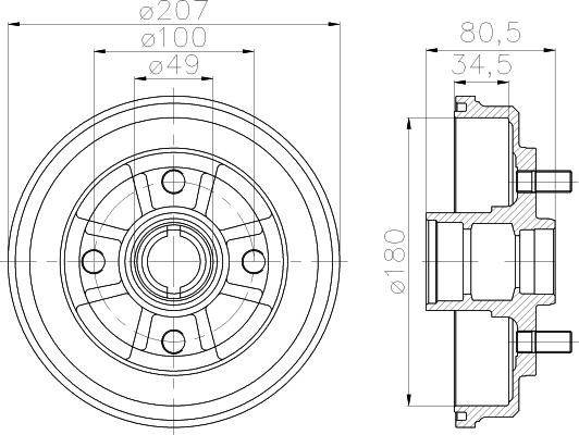 HELLA 8DT 355 302-061 - Bremžu trumulis ps1.lv