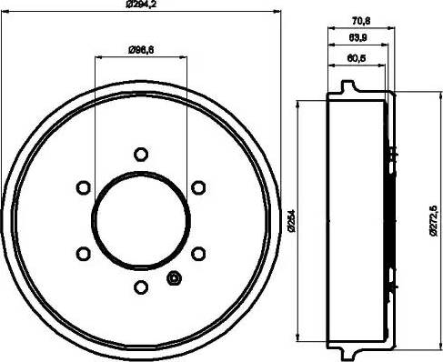 HELLA 8DT 355 302-181 - Bremžu trumulis ps1.lv