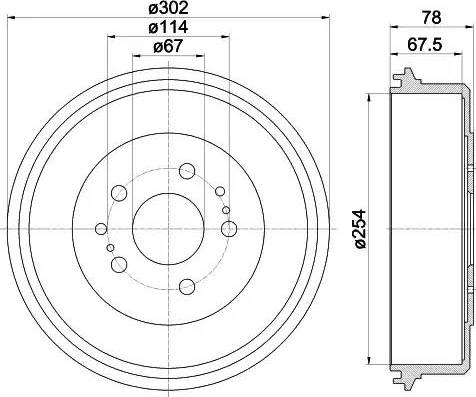 HELLA 8DT 355 302-201 - Bremžu trumulis ps1.lv