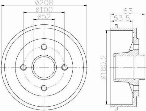 HELLA 8DT 355 302-231 - Bremžu trumulis ps1.lv