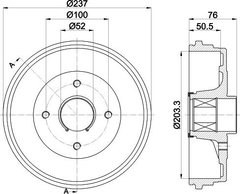 HELLA 8DT 355 302-761 - Bremžu trumulis ps1.lv