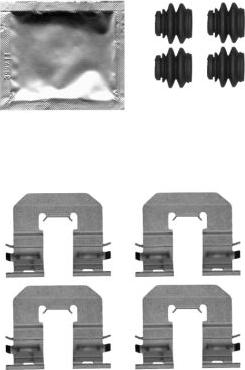 HELLA 8DZ 355 205-241 - Piederumu komplekts, Disku bremžu uzlikas ps1.lv