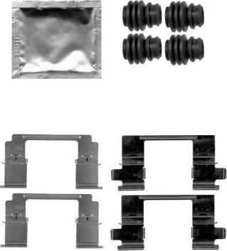 HELLA 8DZ 355 205-281 - Piederumu komplekts, Disku bremžu uzlikas ps1.lv