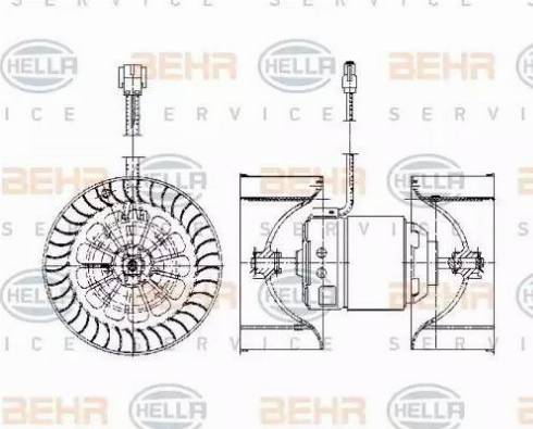 HELLA 8EW 009 158-051 - Salona ventilators ps1.lv