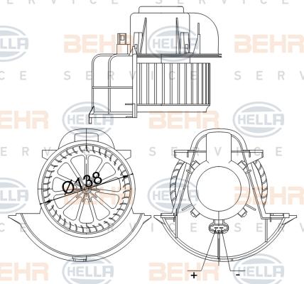 HELLA 8EW 351 040-184 - Salona ventilators ps1.lv