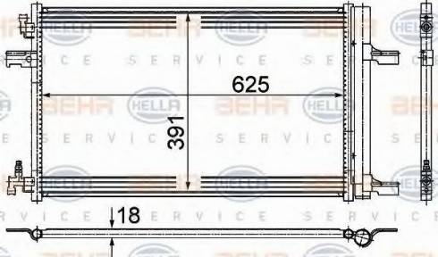 HELLA 8FC 351 002-131 - Kondensators, Gaisa kond. sistēma ps1.lv