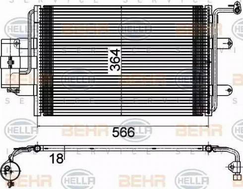 HELLA 8FC 351 036-384 - Kondensators, Gaisa kond. sistēma ps1.lv