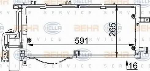 HELLA 8FC 351 300-614 - Kondensators, Gaisa kond. sistēma ps1.lv