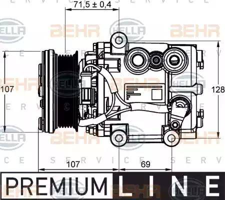 HELLA 8FK 351 113-421 - Kompresors, Gaisa kond. sistēma ps1.lv