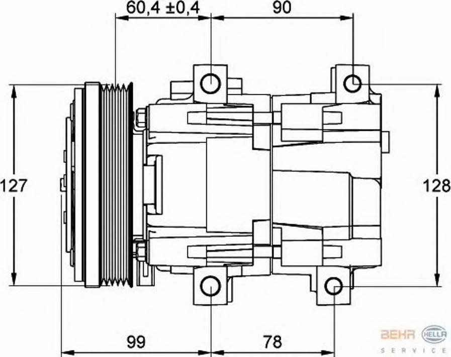 HELLA 8FK 351 113-081 - Kompresors, Gaisa kond. sistēma ps1.lv