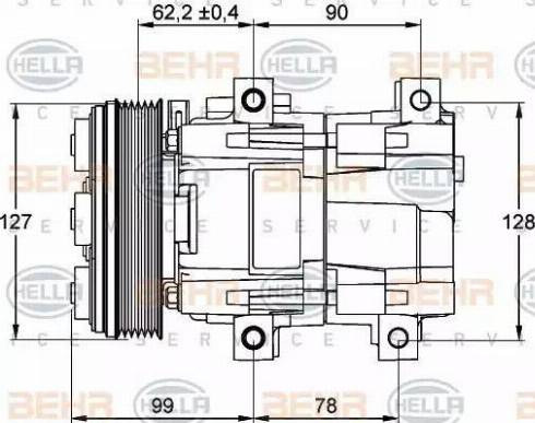 HELLA 8FK 351 113-131 - Kompresors, Gaisa kond. sistēma ps1.lv