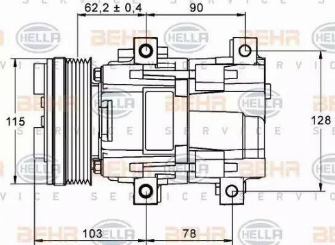 HELLA 8FK 351 113-301 - Kompresors, Gaisa kond. sistēma ps1.lv