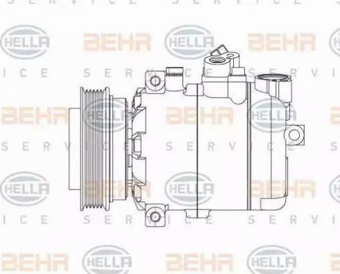 HELLA 8FK 351 132-081 - Kompresors, Gaisa kond. sistēma ps1.lv