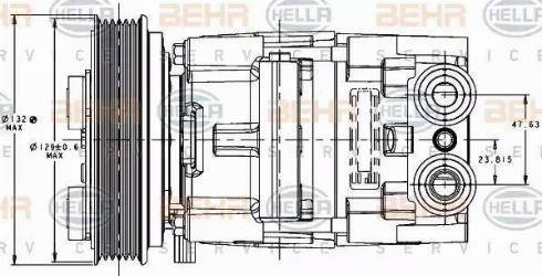 HELLA 8FK 351 334-121 - Kompresors, Gaisa kond. sistēma ps1.lv