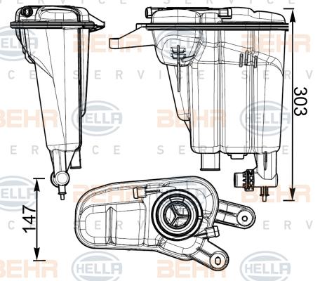 HELLA 8MA 376 741-764 - Kompensācijas tvertne, Dzesēšanas šķidrums ps1.lv