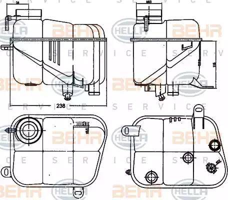 HELLA 8MA 376 755-161 - Kompensācijas tvertne, Dzesēšanas šķidrums ps1.lv