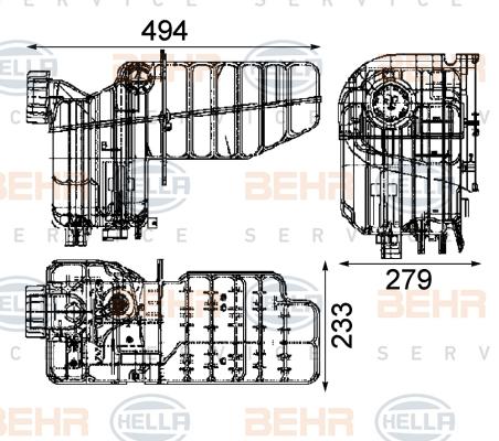 HELLA 8MA 376 705-464 - Kompensācijas tvertne, Dzesēšanas šķidrums ps1.lv