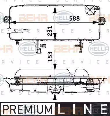 HELLA 8MA 376 705-301 - Kompensācijas tvertne, Dzesēšanas šķidrums ps1.lv