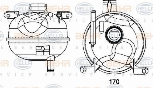 HELLA 8MA 376 702-304 - Kompensācijas tvertne, Dzesēšanas šķidrums ps1.lv