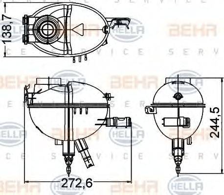 HELLA 8MA 376 789-771 - Kompensācijas tvertne, Dzesēšanas šķidrums ps1.lv