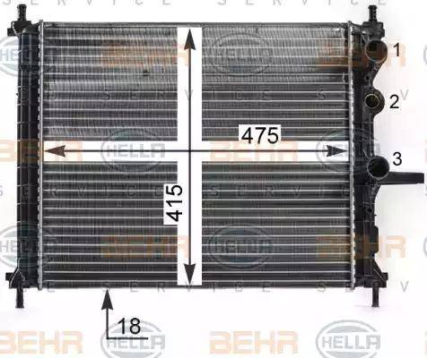 HELLA 8MK 376 900-091 - Radiators, Motora dzesēšanas sistēma ps1.lv